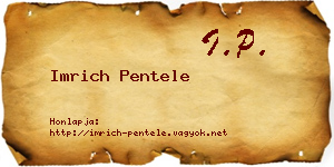 Imrich Pentele névjegykártya